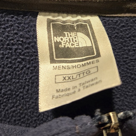 North Face Mens Quarter Zip Blue/grey Fleece TKA 100 Size XXL - Picture 3 of 6